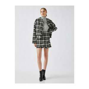 Koton Plaid Mini Tweed Skirt