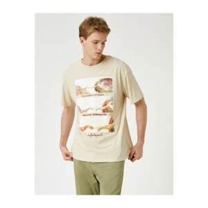 Koton Leonardo Da Vinci Licensed Printed Oversize T-Shirt