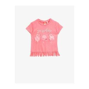 Koton Girl Pink Tasseled T-Shirt