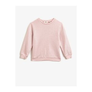 Koton Girl's Crew Neck Rose Sweatshirt