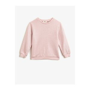 Koton Girl's Crew Neck Rose Sweatshirt