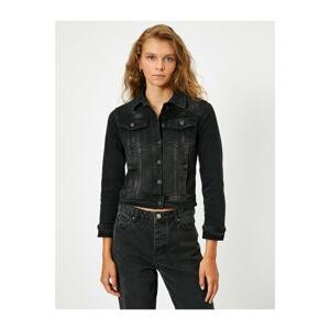 Koton Women's Black Pocket Buttoned Blazer Jacket