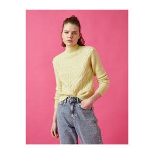 Koton Long Sleeve Knit Detailed Turtleneck Knitwear Sweater