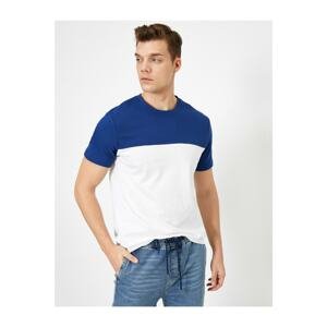 Koton Men's Navy Blue Color Block T-Shirt
