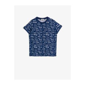 Koton Letter Printed Cotton Short Sleeve Crew Neck T-Shirt