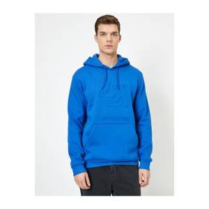 Koton Men's Blue Hooded Sweatshirt