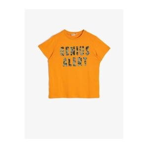 Koton Kids Orange Letter Printed T-shirt