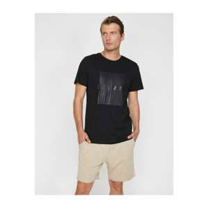 Koton Men's Black Printed T-Shirt