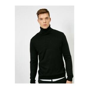 Koton Men's Black Striped Sweater