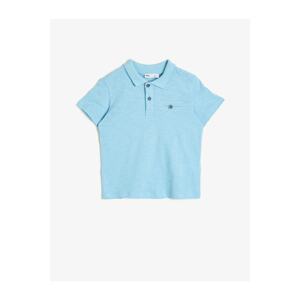 Koton Polo Collar Cotton Fabric Buttoned Chest Buttoned Pocket Short Sleeved T-Shirt