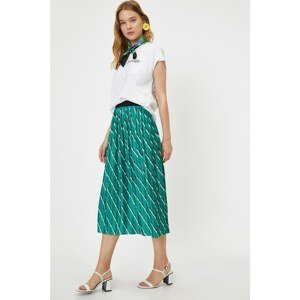 Koton Women's Green Striped Skirt
