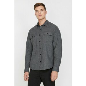 Koton Men's Gray Long Sleeve Shirt