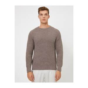 Koton Men's Brown Knitted Sweater