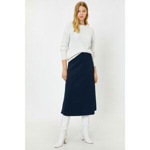 Koton Women's Navy Blue Regular Waist Skirt