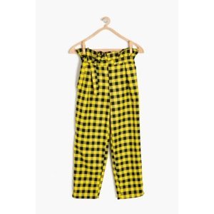 Koton Yellow Girls' Casual Fitted Trousers