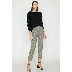 Koton Women's Beige Checked Trousers