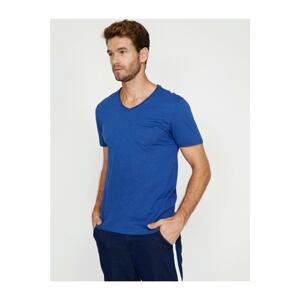 Koton Men's Blue Pocket Detailed T-Shirt