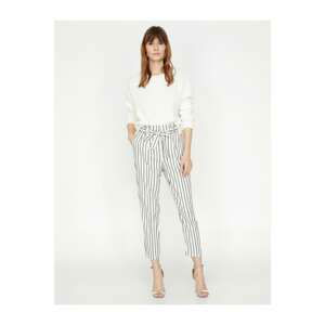 Koton Women's White Black Striped Pants