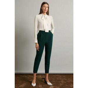 Koton Women's Green Slim Fit Trousers