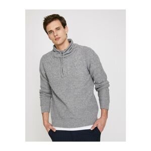 Koton Men's Gray High Collar Knitwear Sweater