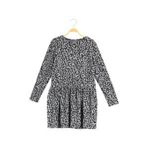 Koton Girl Black & Gray Leopard Pattern Dress