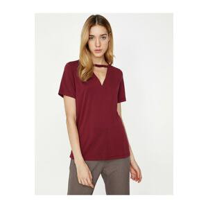 Koton T-Shirt - Burgundy - Regular fit