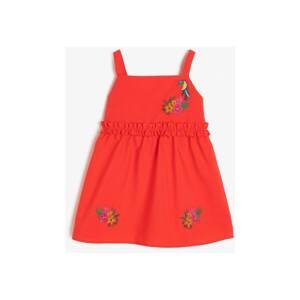 Koton Red Kids Embroidered Dress