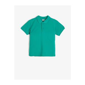 Koton Basic Polo Collar Cotton Sleeves Knitwear Detailed Polo Pique T-Shirt
