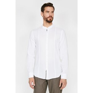 Koton Men's White Judge Collar Shirt