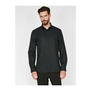 Koton Men's Black Classic Collar Shirt