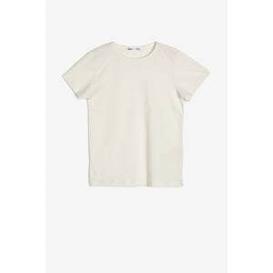 Koton Ecru Boys Crew Neck T-Shirt