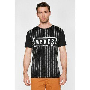 Koton Men's Black Printed T-Shirt