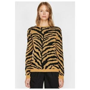 Koton Women's Leopard Patterned Sweater