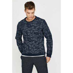Koton Men's Navy Blue Patterned Sweater