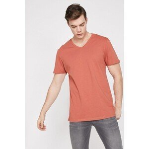 Koton Men's Red V-Neck T-Shirt