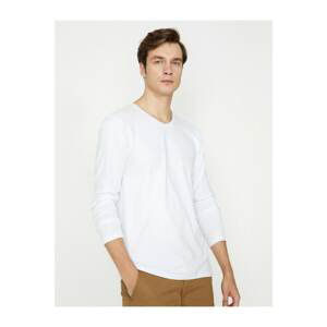 Koton Men's White V-Neck T-Shirt
