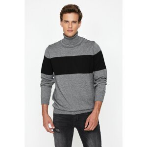 Koton Men's Gray Turtleneck Sweater