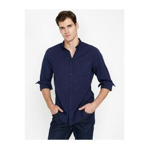 Koton Men's Navy Blue Pocket Detailed Shirt