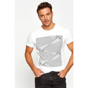 Koton Men's White Striped T-Shirt