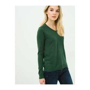 Koton Women's Green V-Neck Sweater