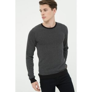 Koton Men's Black Patterned Sweater