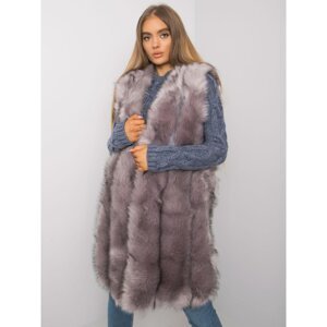 Women's faux fur vest light gray