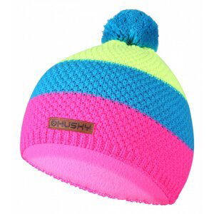 Kids beanie HUSKY Cap 35 pink/neon yellow