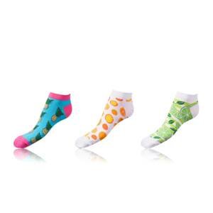 Bellinda 
CRAZY IN-SHOE SOCKS 3x - Moderné farebné nízke crazy ponožky unisex - svetlo modrá - biela - svetlo zelená
