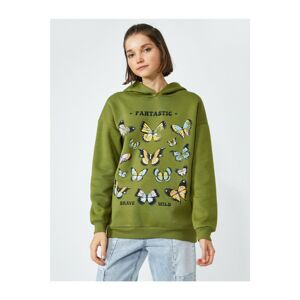 Koton Hoodie Printed Oversize Sweatshirt