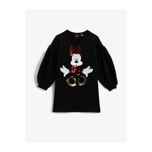 Koton Minnie Mouse Licensed Crew Neck Long Sleeve Dress