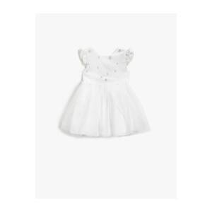 Koton Baby Girl White Tutu Dress Glittery