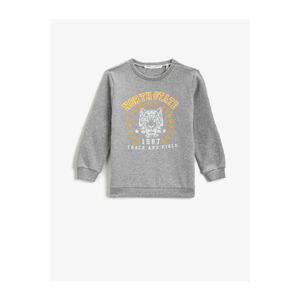 Koton Crew Neck Long Sleeve Printed Sweatshirt