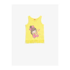 Koton Baby Girl Yellow Tasseled Athlete Cotton Printed