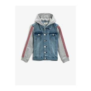 Koton Hooded Denim Jacket Cotton